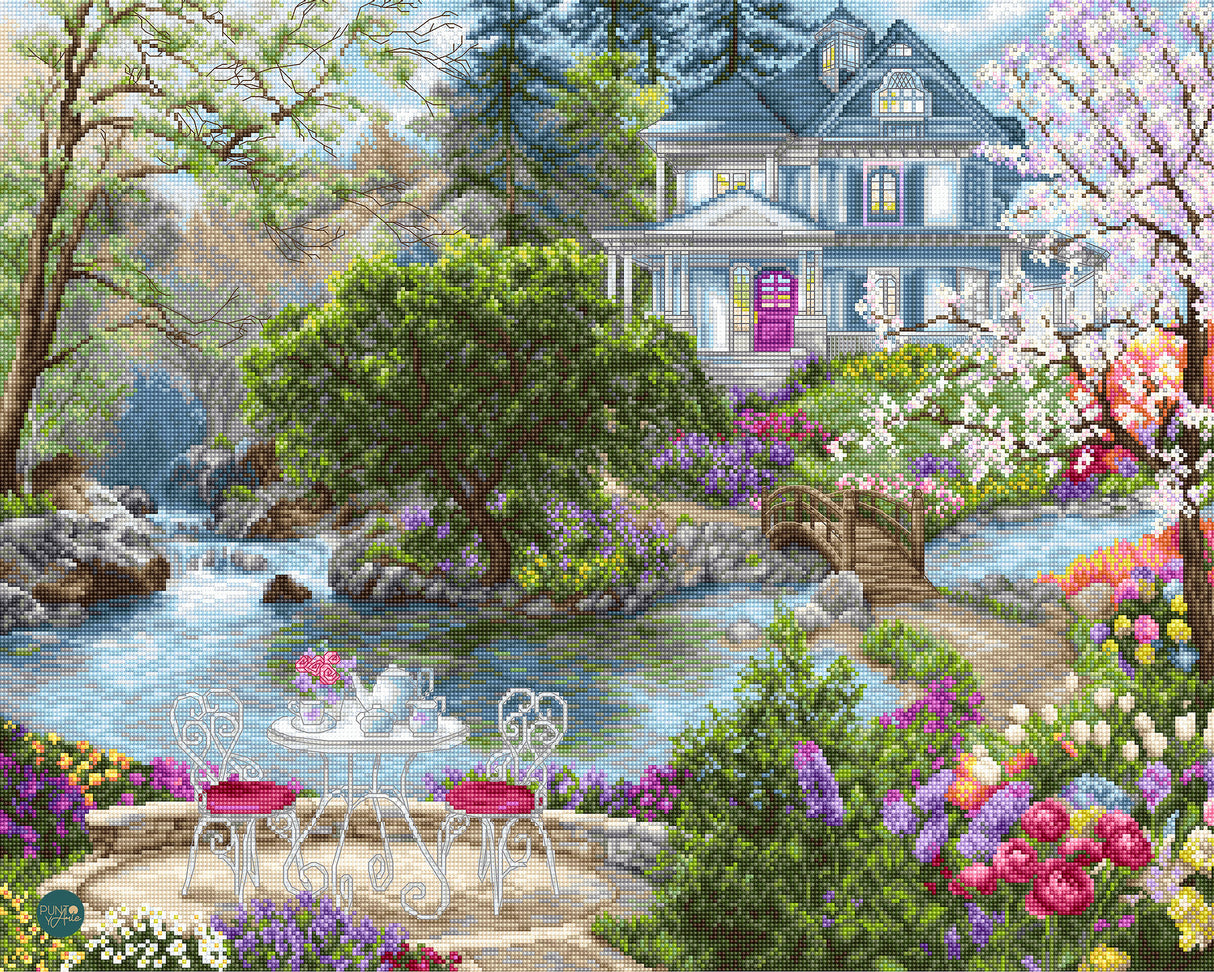Cross Stitch Kit B2381 "Tea by the water" by Luca-S