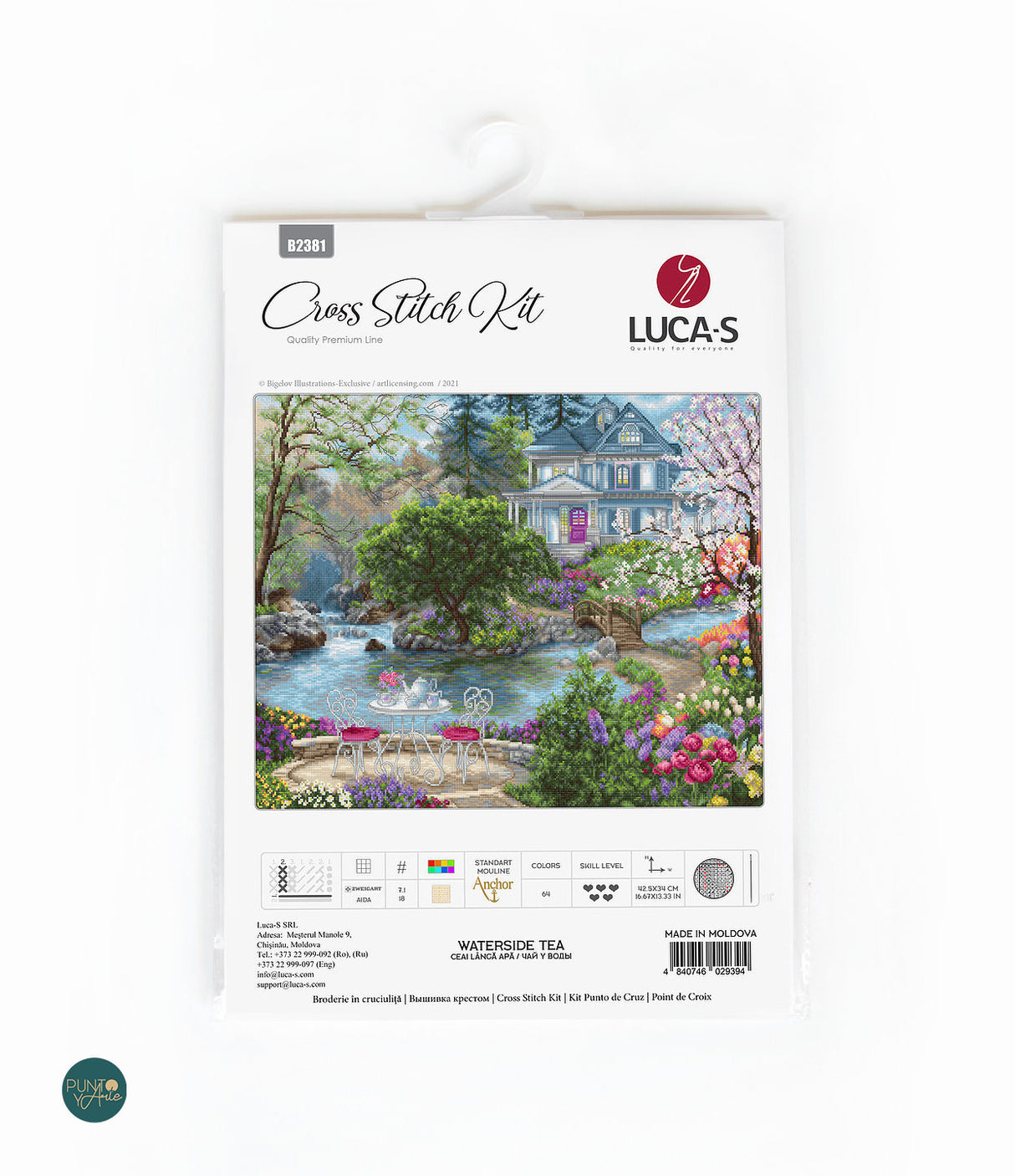 Kit de Punto de Cruz B2381 "Té junto al agua" de Luca-S