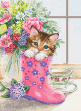 (Discontinued) Cute Kitty - B2390 Luca-S - Cross Stitch Kit