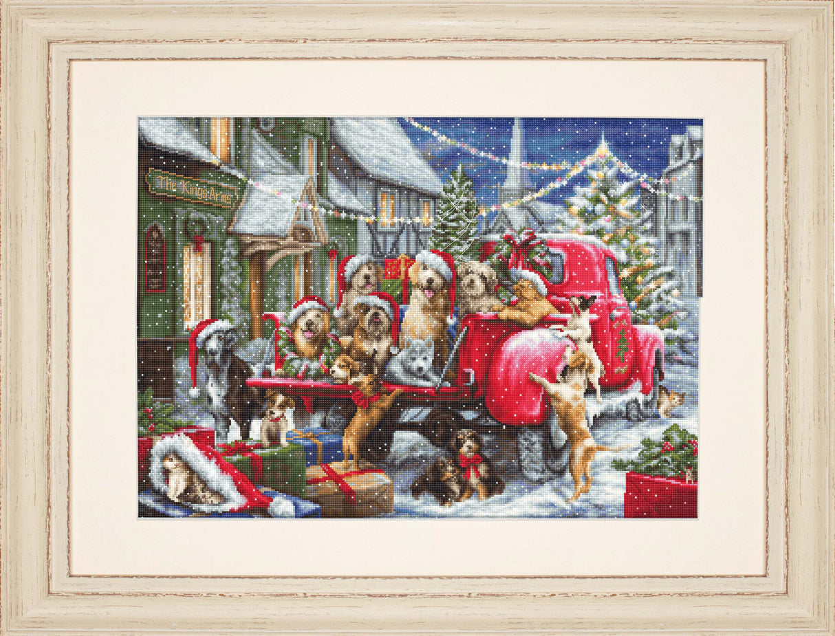 Kit de Punto de Cruz - La Navidad de los Cachorros B2414 de Luca-S GOLD