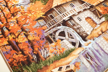 Mill in the Autumn Forest - B481 Luca-S - Cross Stitch Kit