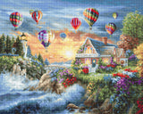 Cross Stitch Kit B614 'Balloons over Sunset Cove' by Luca-S Gold