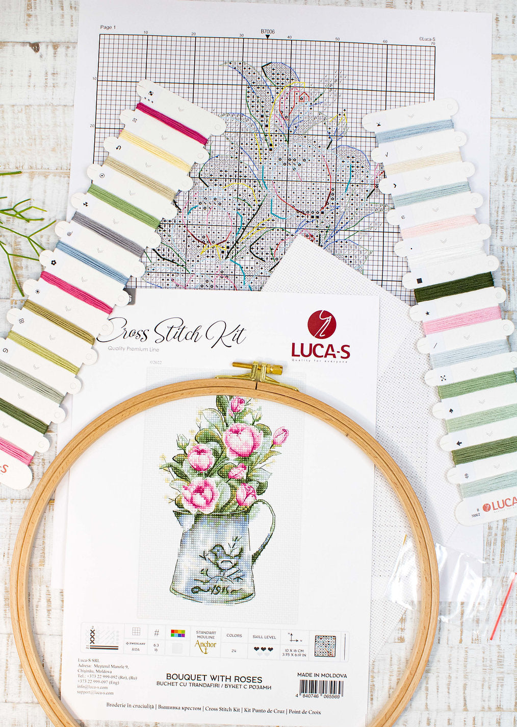 Cross Stitch Kit Bouquet of Roses - B7006 Luca-S