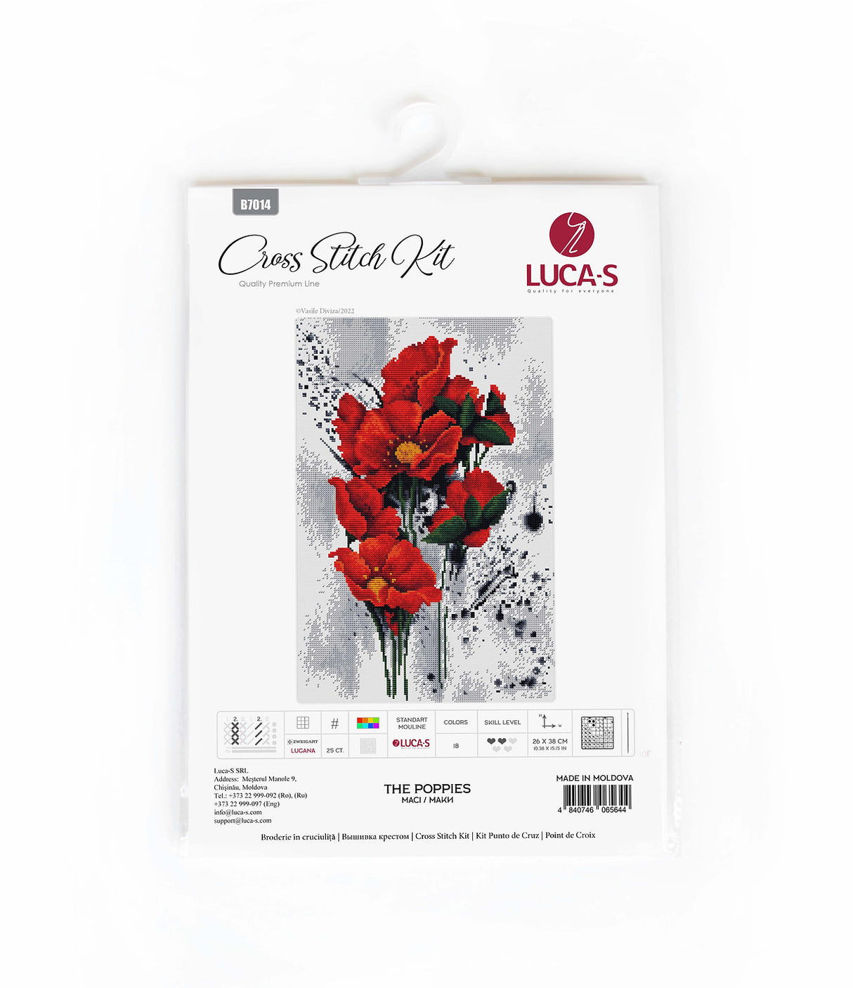 Les coquelicots - B7014 Luca-S - Kit de point de croix