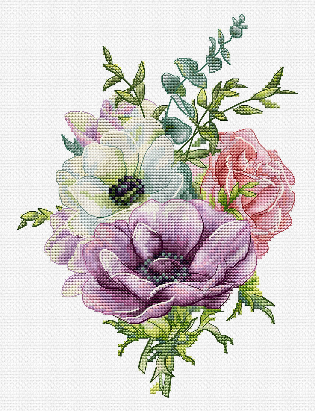 Luca-S Anemone Cross Stitch Kit B7017