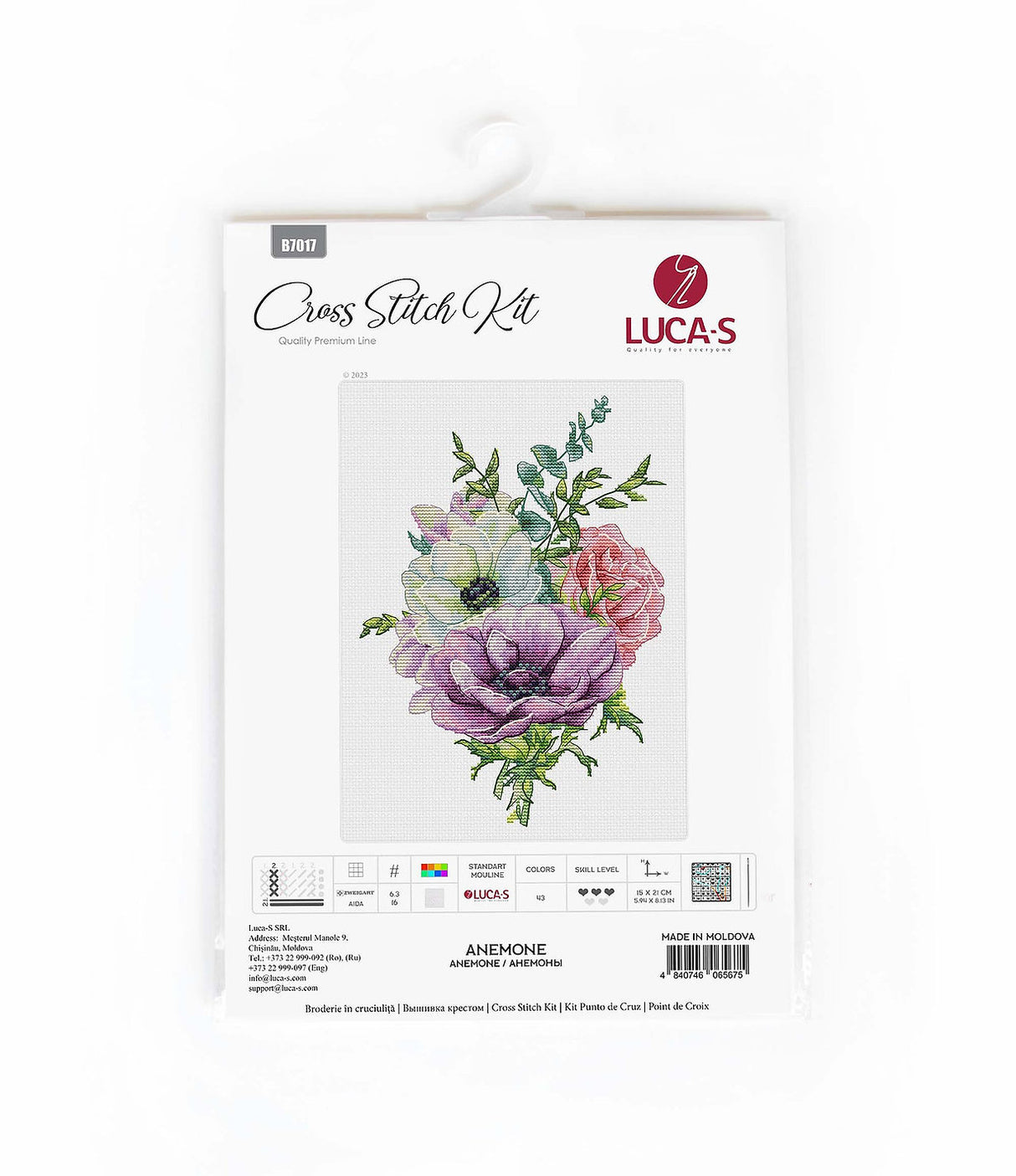 Luca-S Anemone Cross Stitch Kit B7017