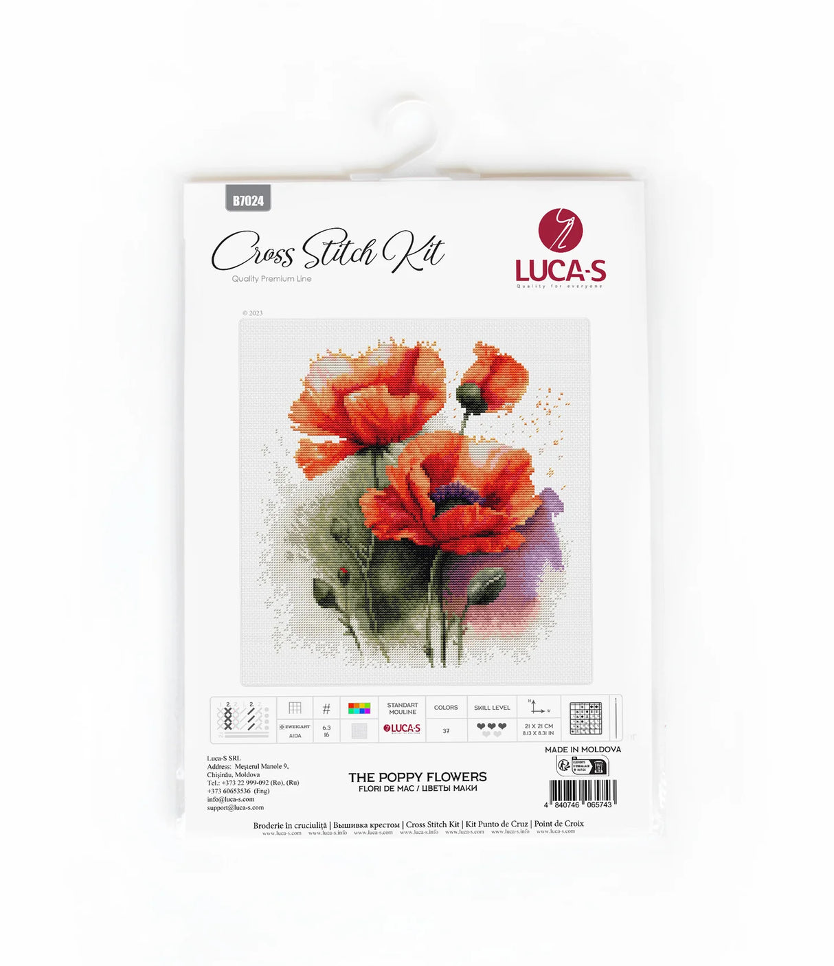 Kit de point de croix - Les fleurs de coquelicot - B7024 Luca-S