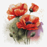 Kit de point de croix - Les fleurs de coquelicot - B7024 Luca-S