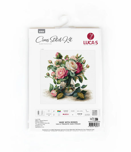 Kit de Punto de Cruz - Vase with Roses - B7026 Luca-S