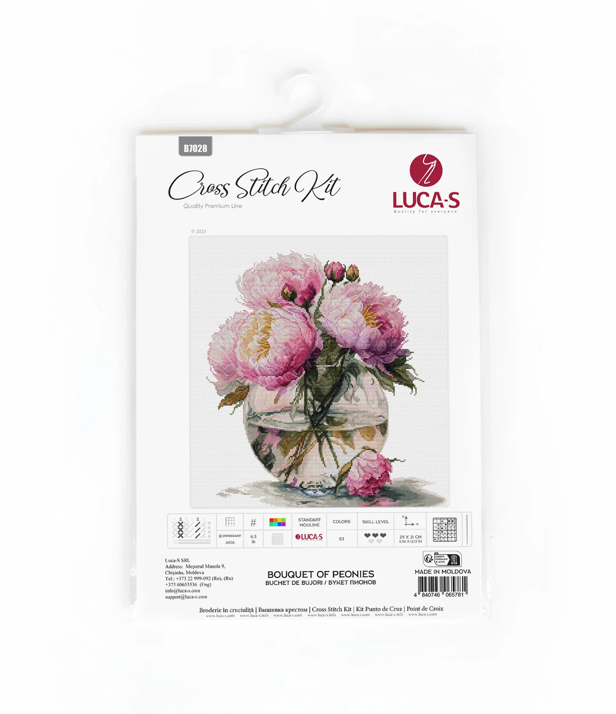 Cross Stitch Kit - Bouquet of Peonies - B7028 Luca-S