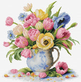 Luca-S Kit de point de croix – Bouquet de tulipes, B7034