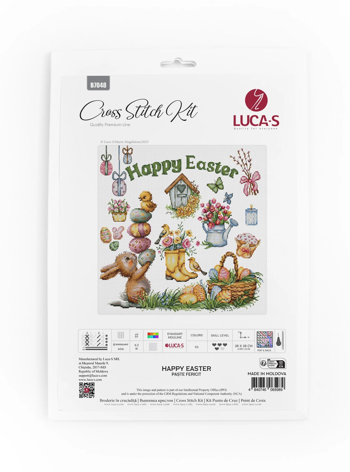 Kit de Punto de Cruz Luca-S - Happy Easter, B7048