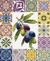 Kit de broderie au point de croix Luca-S – Palette d'oliviers méditerranéens B7050