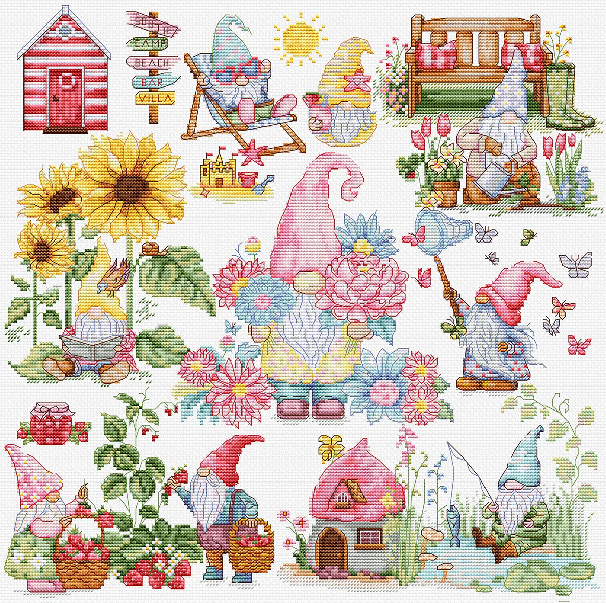 Kit punto de cruz Luca-S B7060 The Story of the Gnomes