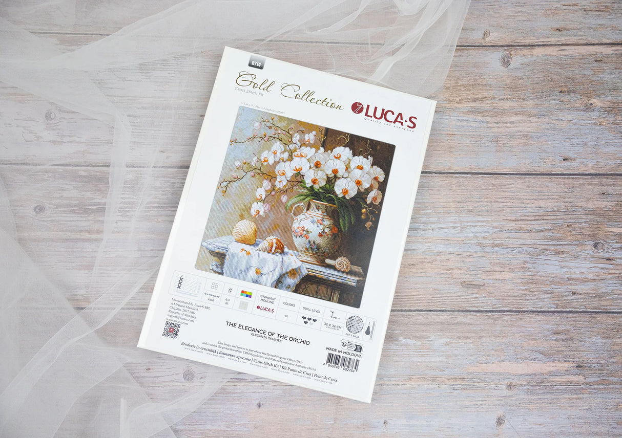 Luca-S GOLD Cross Stitch Kit – The Elegance of the Orchid, B714