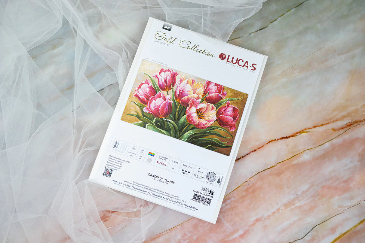 Cross Stitch Kit "Elegant Tulips" – Luca-S GOLD B718