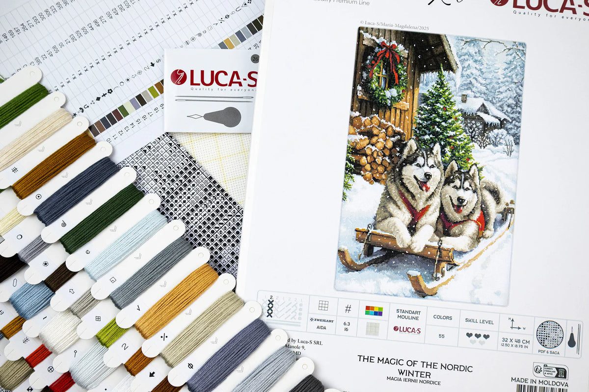 Detalle de los hilos y organizador del kit Luca-S B722