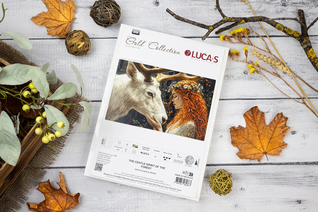 Kit de punto de cruz Luca-S GOLD – “The Gentle Spirit of the Forest” (B724)