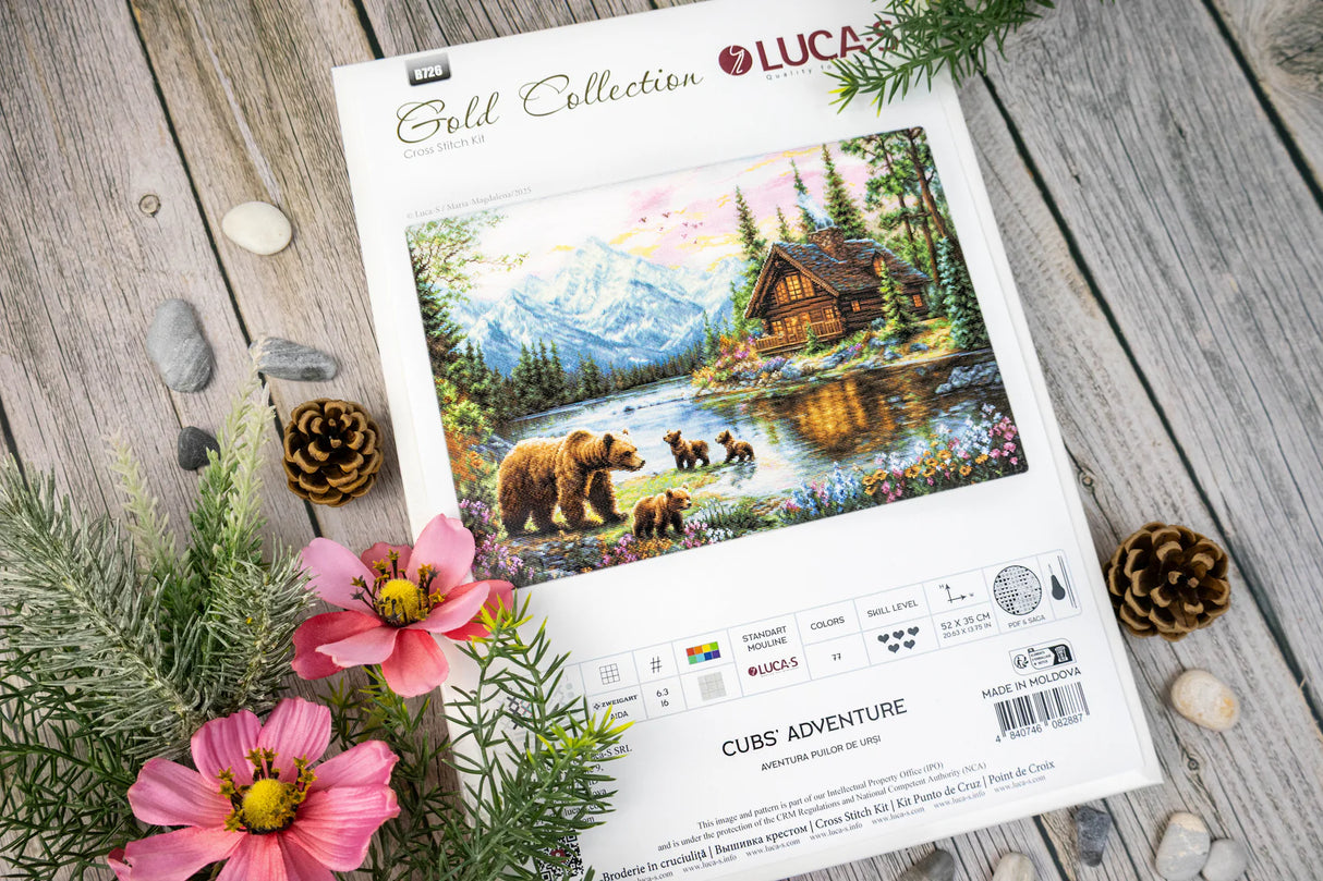 Luca-S GOLD B726 Cross Stitch Kit – Cubs' Adventure