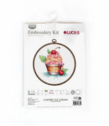 Cross Stitch Kit with Hoop Included - Cherry Ice Cream Luca-S, BC104