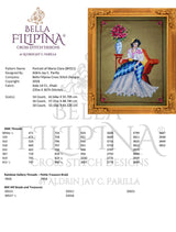 Portrait of Maria Clara - Bella Filipina - Esquema punto de cruz BF011