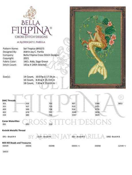 Sol Tropica - Bella Filipina - Cross stitch chart BF027