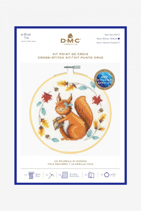 Cross stitch kit Squirrel Flowers - DMC BK1926