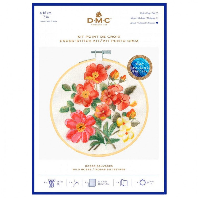 Cross Stitch Kit "Wild Roses" - DMC BK1938