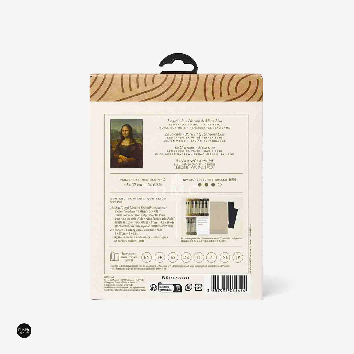 Cross stitch embroidery kit "Mona Lisa" - DMC, to create a unique bookmark