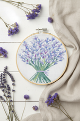 Cross Stitch Embroidery Kit "Lavender Bouquet" - DMC BK1979