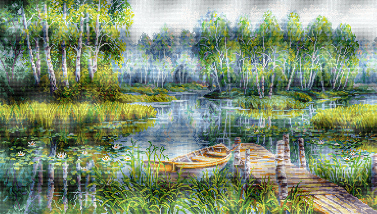 Birches at the edge of the lake - BU5012 Luca-S - Cross Stitch Kit