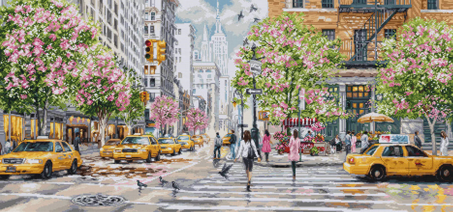 Kit de punto de cruz Luca-S New York BU5049 con paisaje urbano de Nueva York
