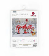 Luca-S Kit de point de croix « Trois gnomes dans la forêt » BU5050 : Charme d'hiver fait main