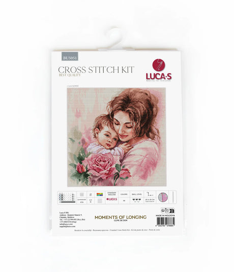 Kit de point de croix Luca-S « Moments of Longing » BU5051 : Un portrait de l'amour maternel