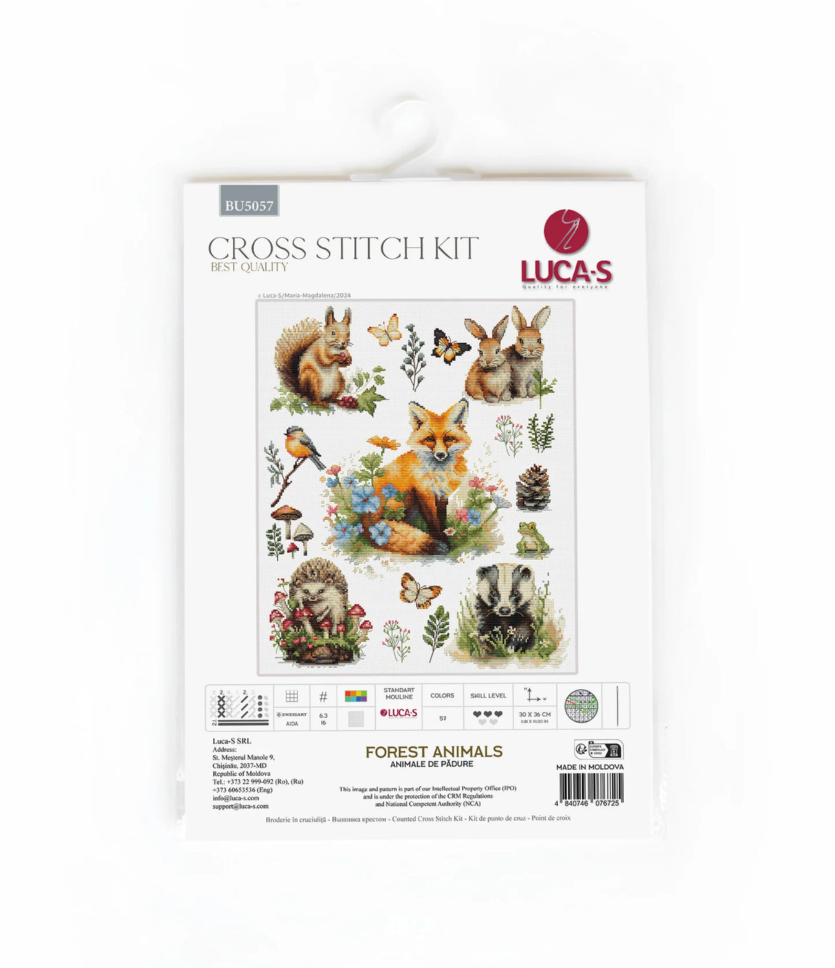 Luca-S Cross Stitch Kit - Forest Animals, BU5057
