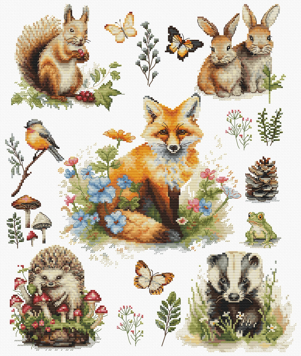 Luca-S Cross Stitch Kit - Forest Animals, BU5057