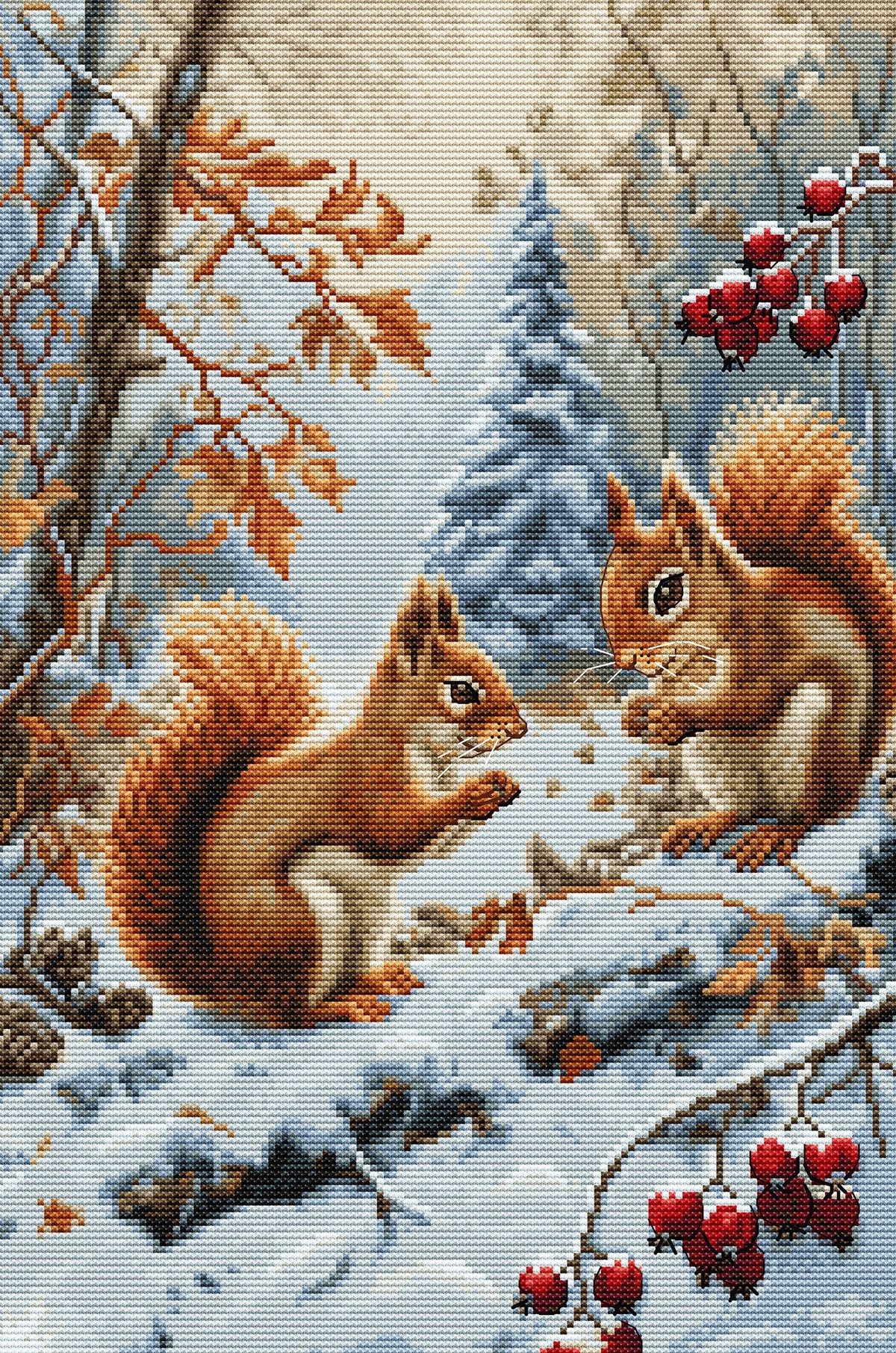 Kit di Punto Croce Luca-S - Joy of The Squirrels, BU5064