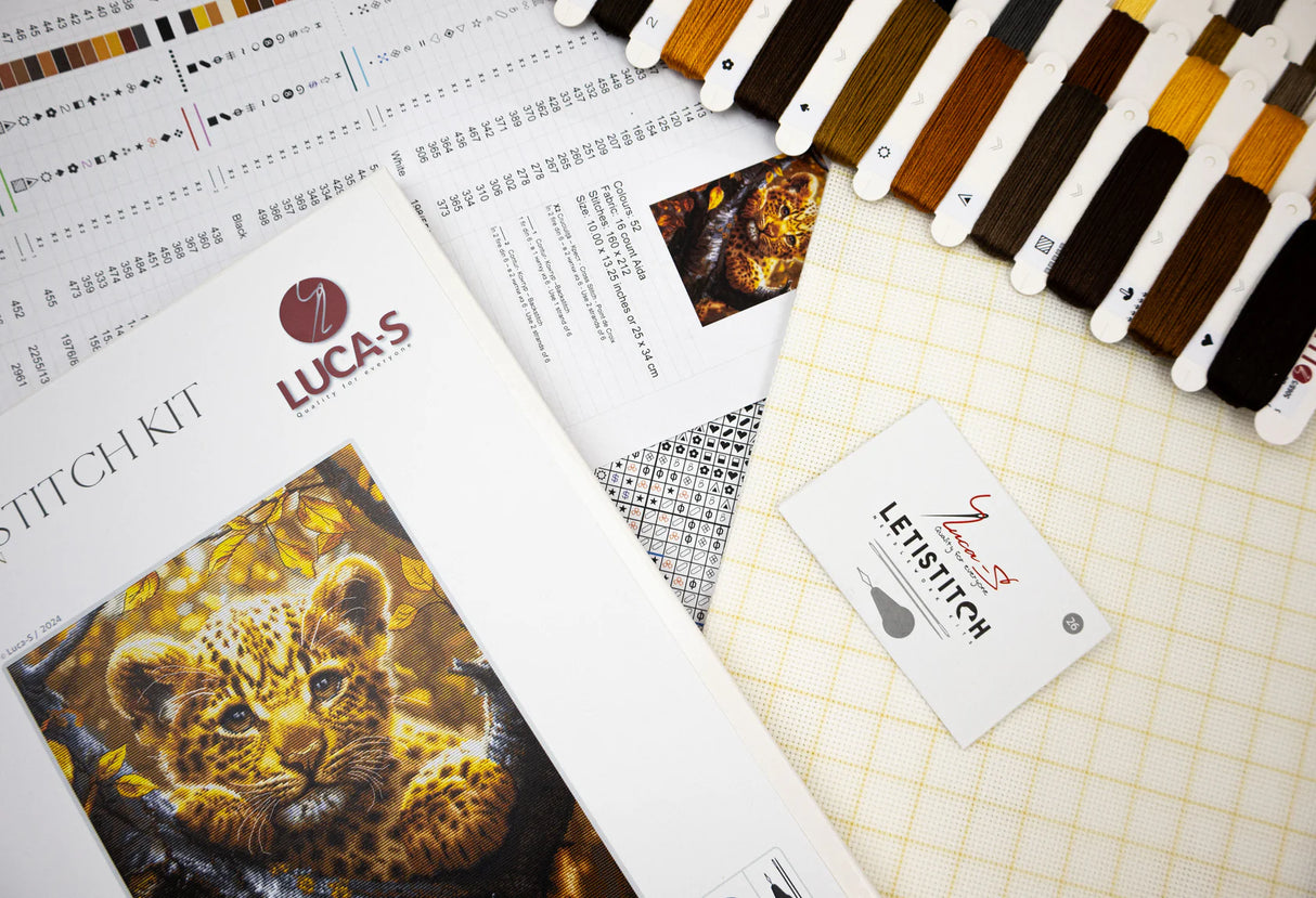 Kit de Punto de Cruz Contado - Leopard Cub at Sunrise, BU5068