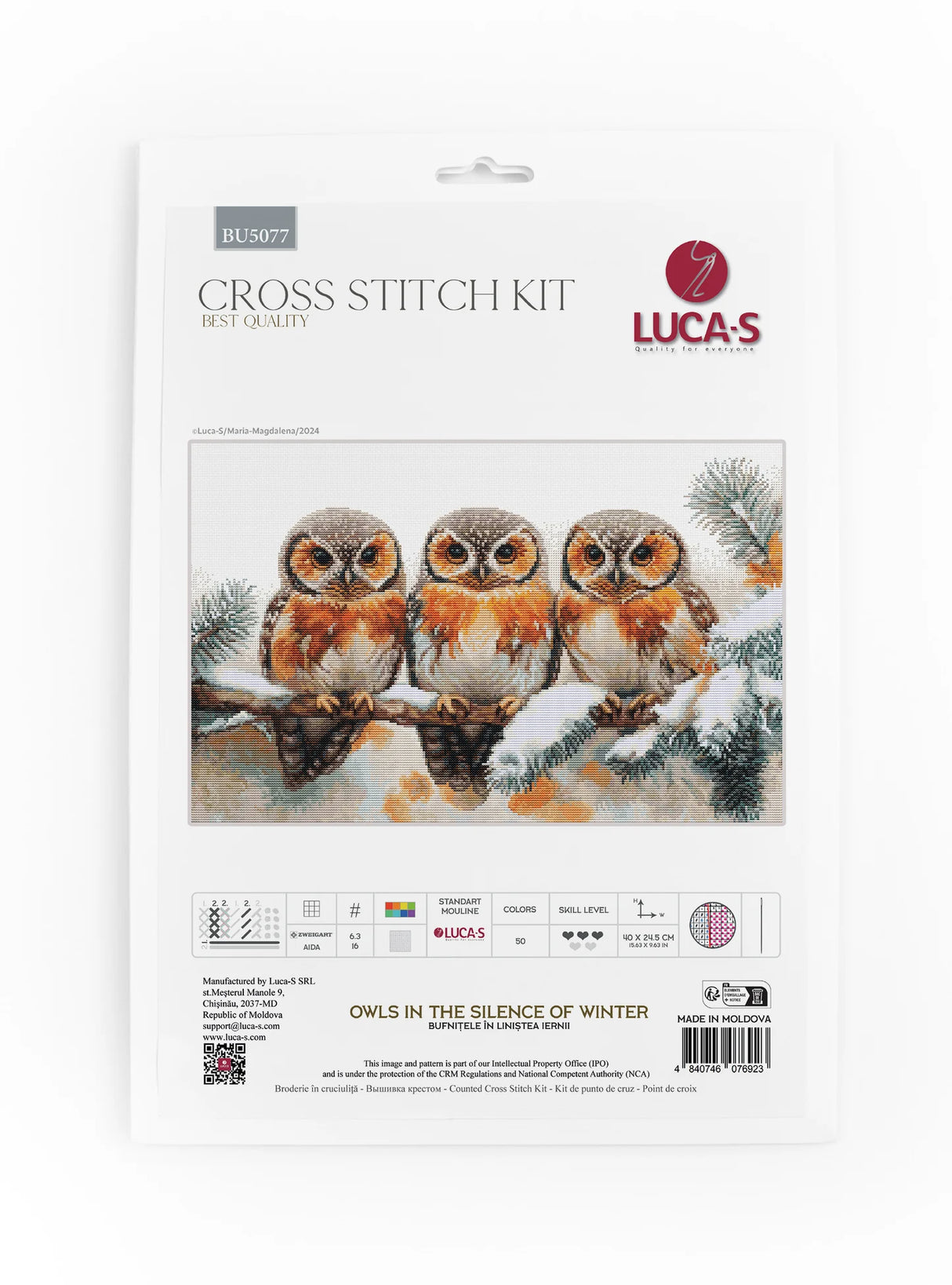 Kit de Punto de Cruz Luca-S - "Owls in The Silence of Winter" (BU5077)