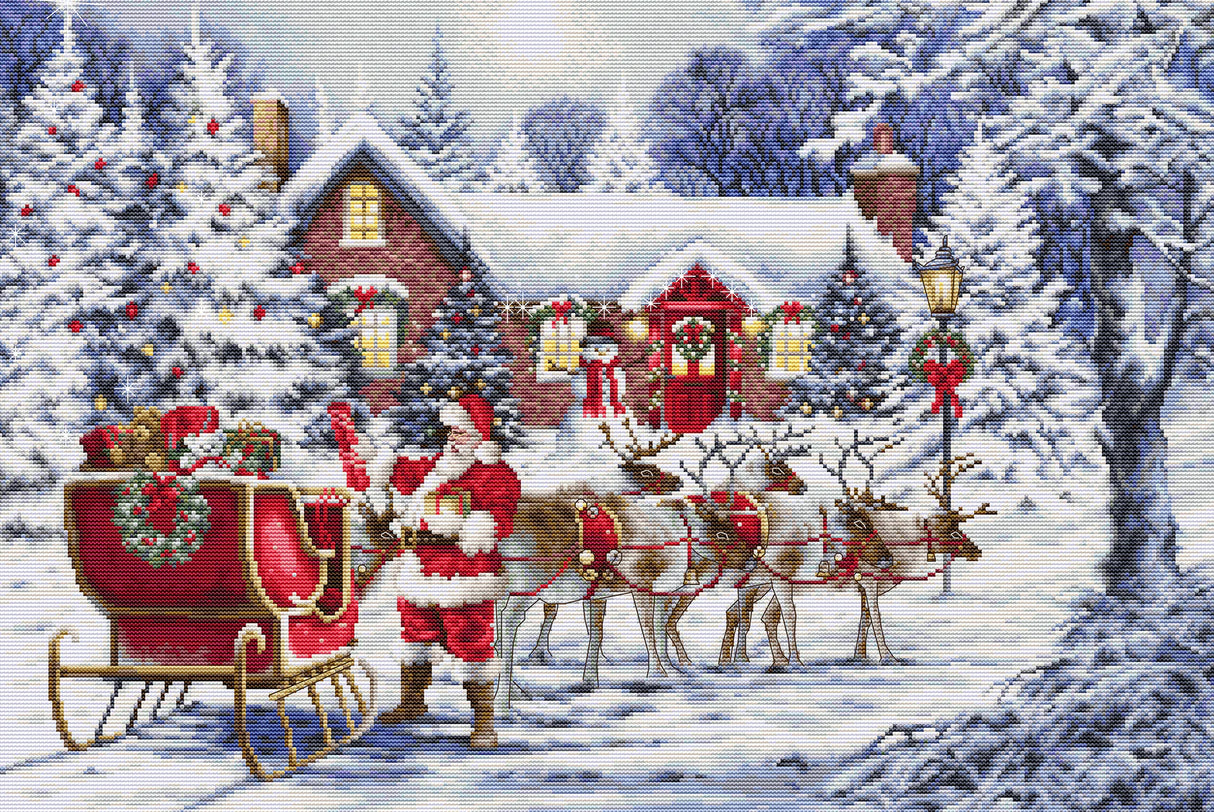 Cross Stitch Kit "Santa's Visit" – Luca-S BU5084