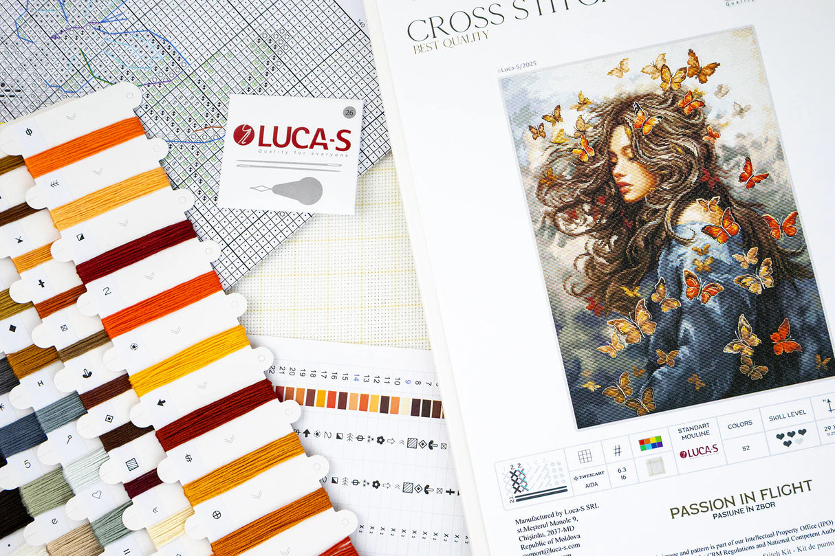 Kit de Punto de Cruz "Pasión en Vuelo" – Luca-S BU5085