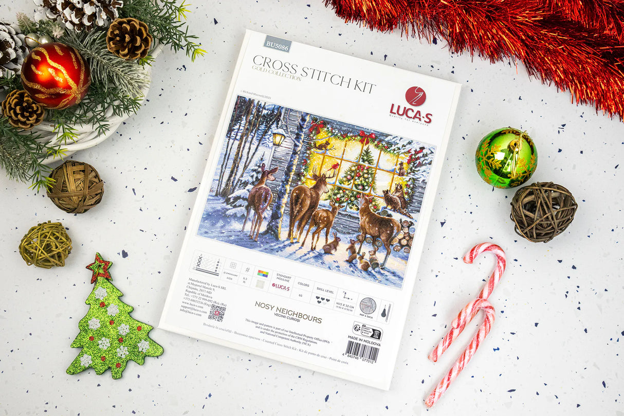 Cross Stitch Kit "Curious Neighbors" – Luca-S GOLD BU5086