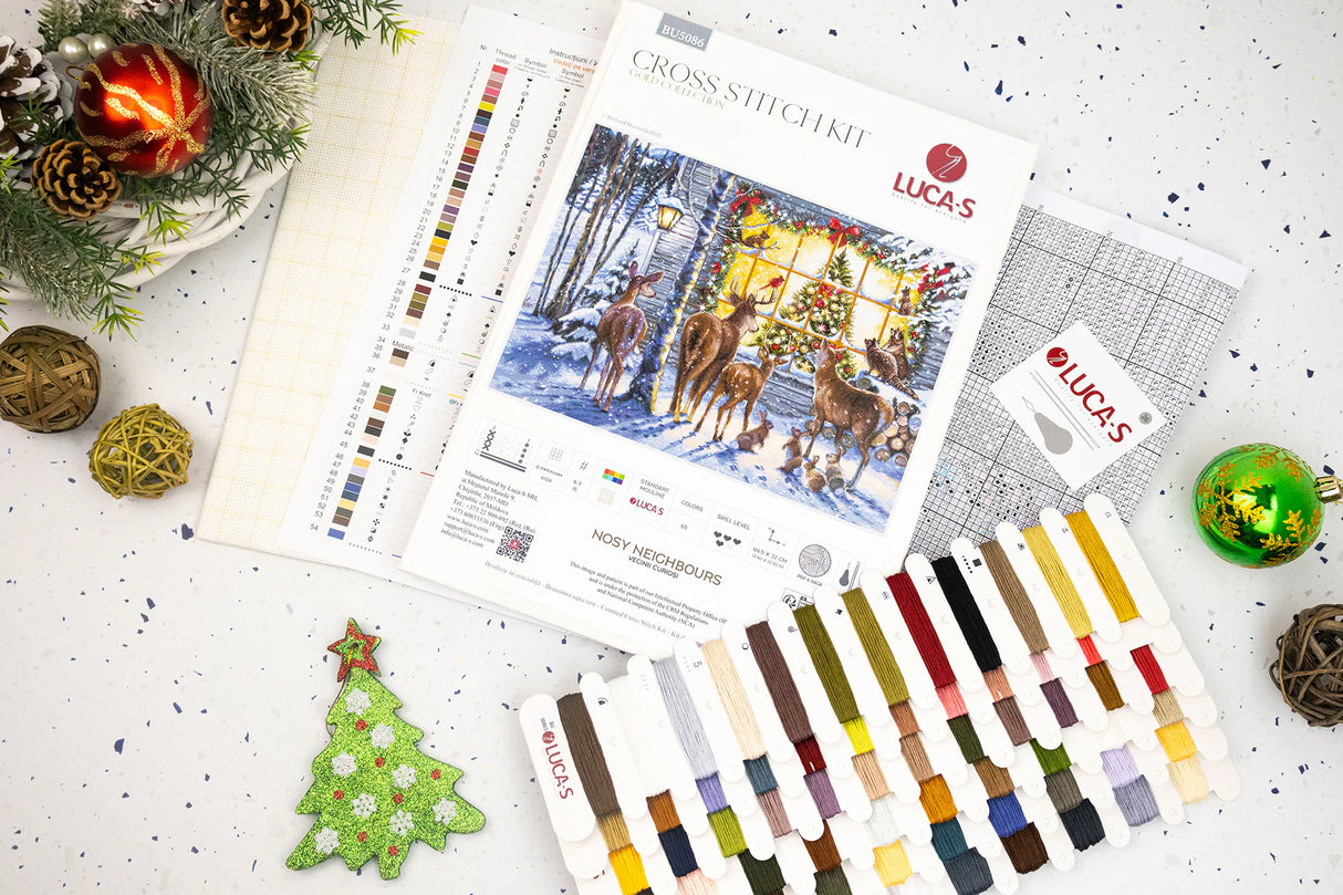 Cross Stitch Kit "Curious Neighbors" – Luca-S GOLD BU5086