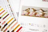 Luca-S BU5092 – Three Dainty Birds | Kit de punto de cruz con pajaritos y tazas de porcelana
