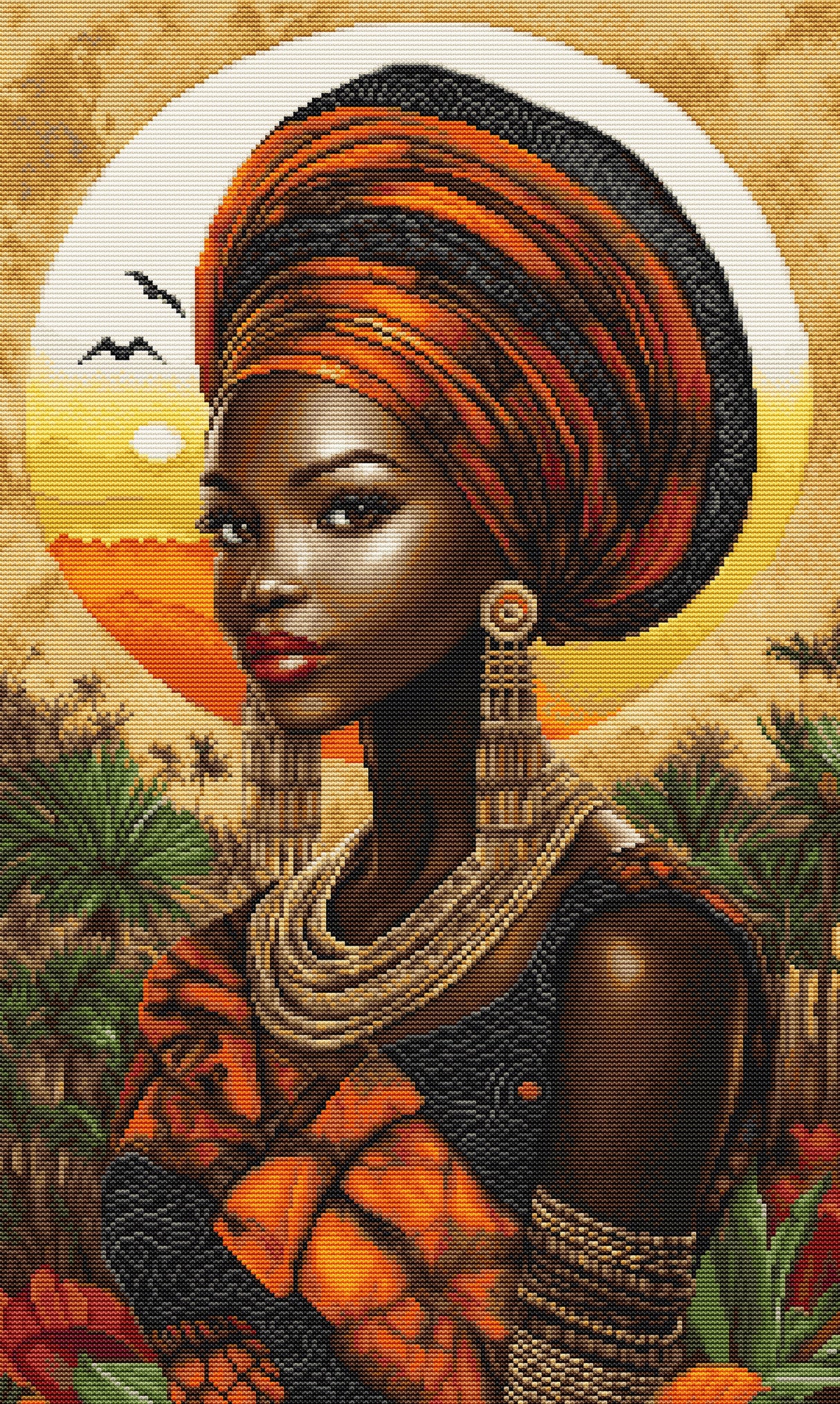 Kit de Punto de Cruz Luca-S GOLD - Queen of the Sunlit Continent B720