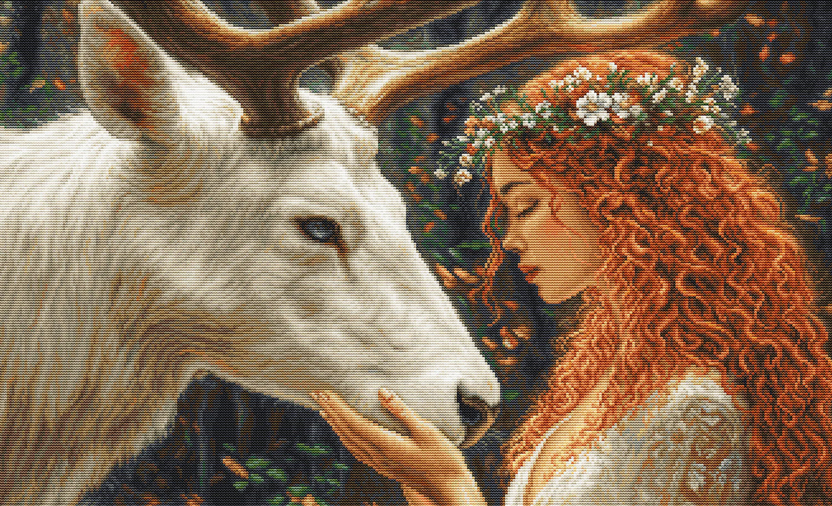 Kit de punto de cruz Luca-S GOLD – “The Gentle Spirit of the Forest” (B724)