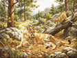Kit de punto de cruz Luca-S GOLD B734 Maternal Love - linces en el bosque