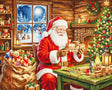 Kit de punto de cruz Luca-S GOLD B737 Crafting Joy - Papá Noel en su taller