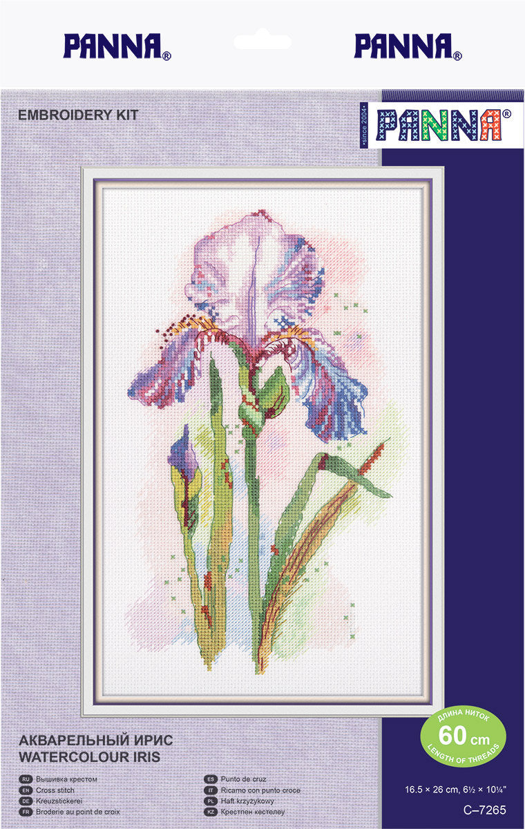 Watercolor Iris - C-7265 Panna - Cross Stitch Kit