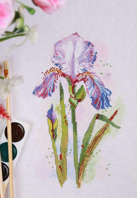 Watercolor Iris - C-7265 Panna - Cross Stitch Kit